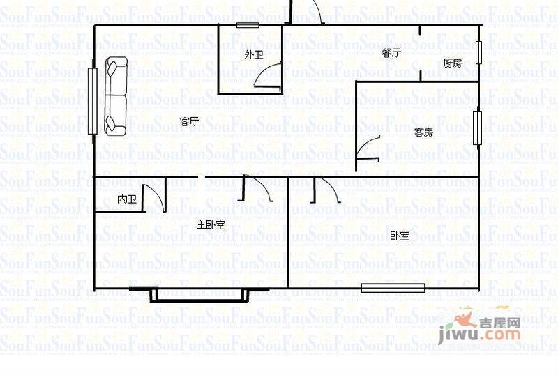 康西花园3室2厅0卫户型图