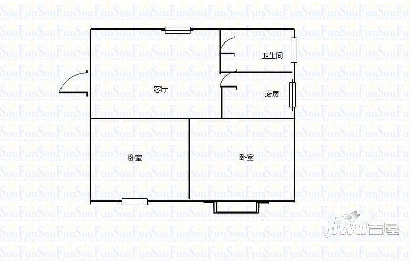 青年汇2室1厅0卫户型图