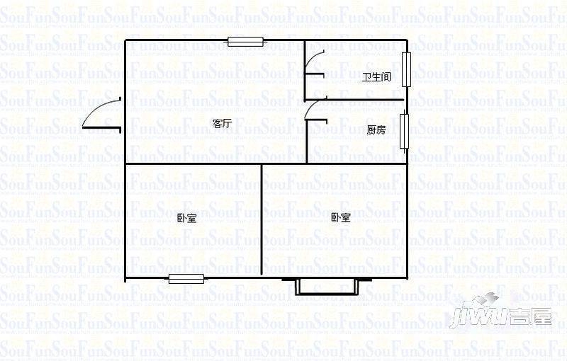 江南明珠2室1厅0卫户型图