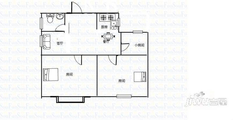 金佛手2室1厅0卫户型图