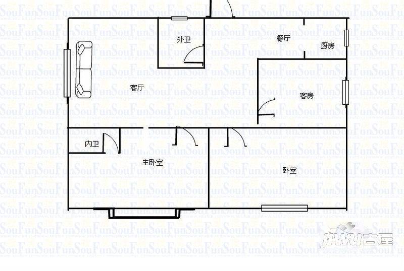 青年汇2室1厅0卫户型图