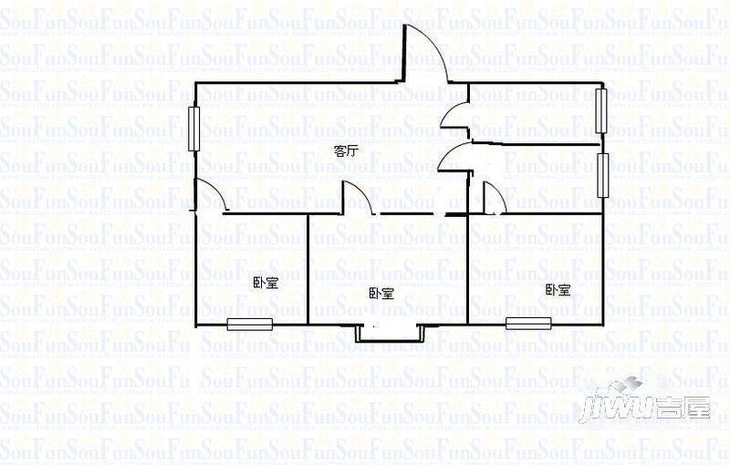 城中花园2室1厅0卫户型图