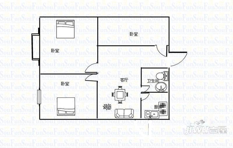 江南名家2室1厅0卫户型图