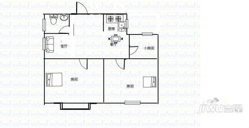 银河西苑2室1厅0卫户型图