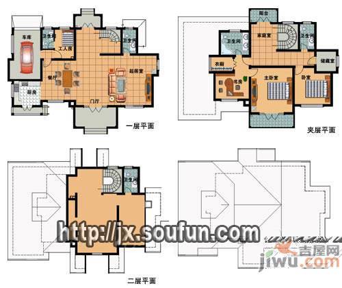 绿溪玫瑰园3室2厅2卫135㎡户型图