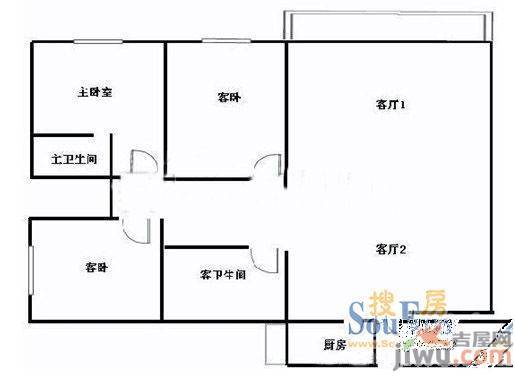 丰乐公寓3室2厅2卫户型图