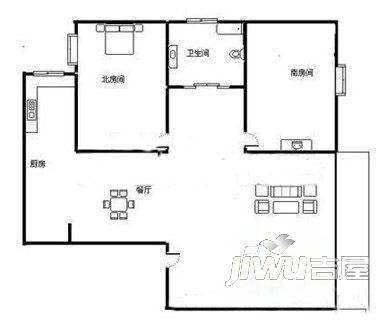 城东社区2室1厅1卫户型图