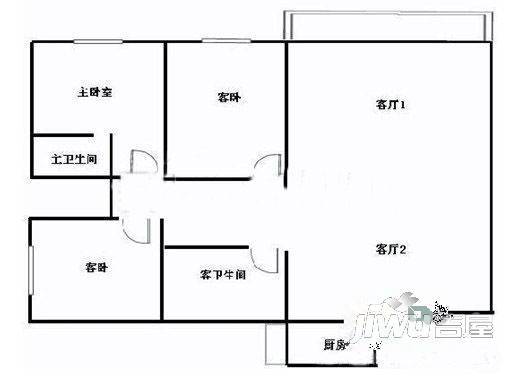 荷花堤公寓2室1厅1卫户型图