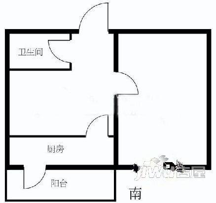 铭楼公寓1室1厅1卫户型图