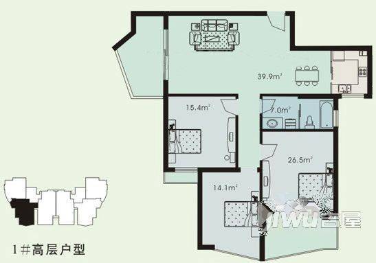 恒创春晓源2室2厅2卫147㎡户型图