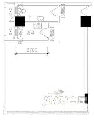 都市先锋1室1厅1卫户型图