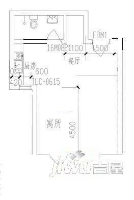 都市先锋1室1厅1卫户型图