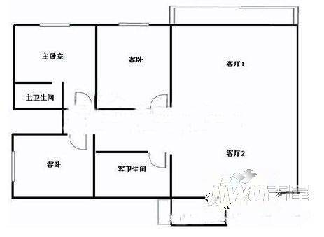 阳海景怡3室2厅2卫户型图