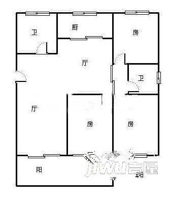 阳海景怡3室2厅2卫户型图