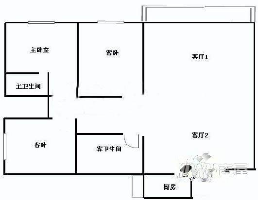 中兴公寓3室2厅2卫户型图