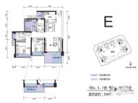 京基·御景印象3室2厅2卫89㎡户型图