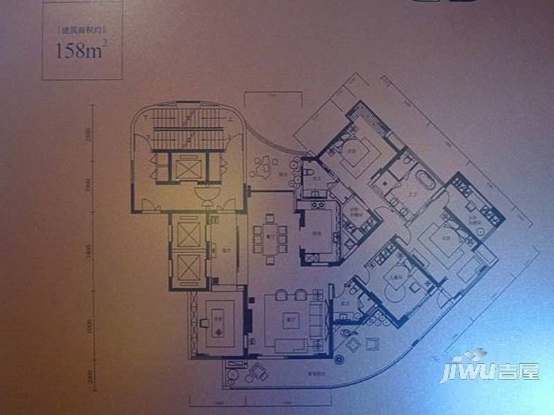 鹏广达云顶道普通住宅158㎡户型图