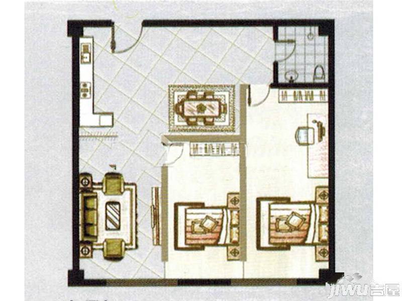 德兴雅苑2室1厅1卫76㎡户型图