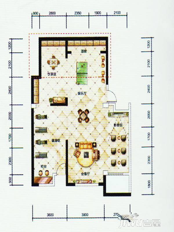 沂河一英里3室2厅2卫130㎡户型图