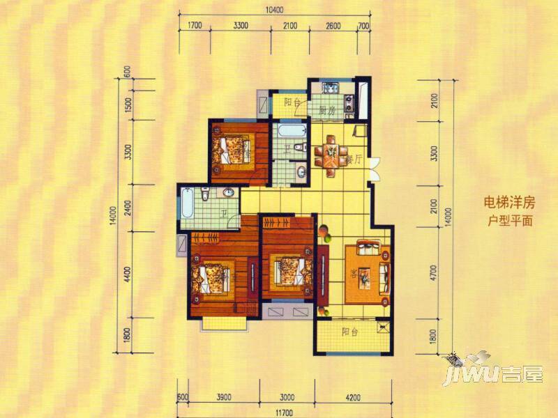 柳溪美庐3室2厅2卫139.2㎡户型图