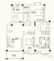 十里河岸3室2厅2卫119.9㎡户型图