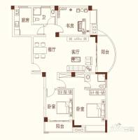 十里河岸3室2厅2卫121.1㎡户型图