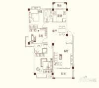 十里河岸3室2厅2卫106㎡户型图