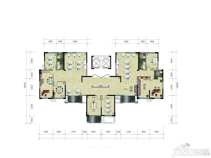 嘉信·双子中心7室2厅3卫330㎡户型图