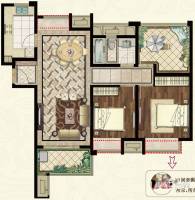 九龙仓碧堤半岛光2室2厅1卫115㎡户型图