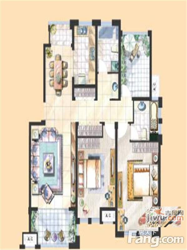 立新印象嘉园3室2厅2卫127㎡户型图