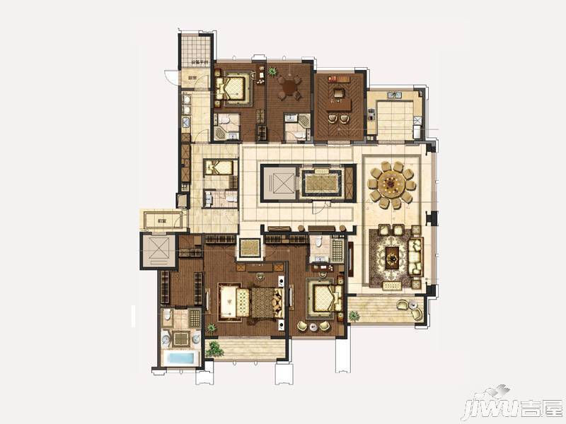 石湖天玺5室2厅5卫355㎡户型图