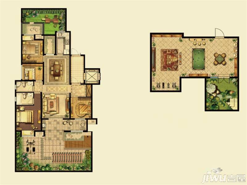 新城石湖公馆4室2厅3卫160㎡户型图