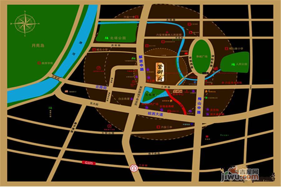 六安紫御府位置交通图