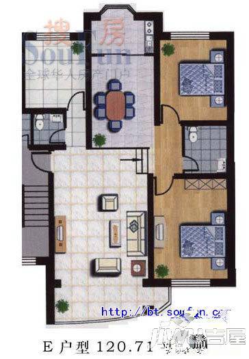 居安家园2室2厅2卫120㎡户型图