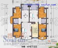 理想嘉苑2室2厅2卫97.6㎡户型图