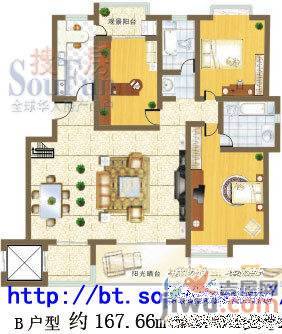 田城御庭苑3室2厅2卫167㎡户型图