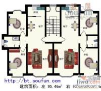 山水佳苑2室2厅1卫95.5㎡户型图