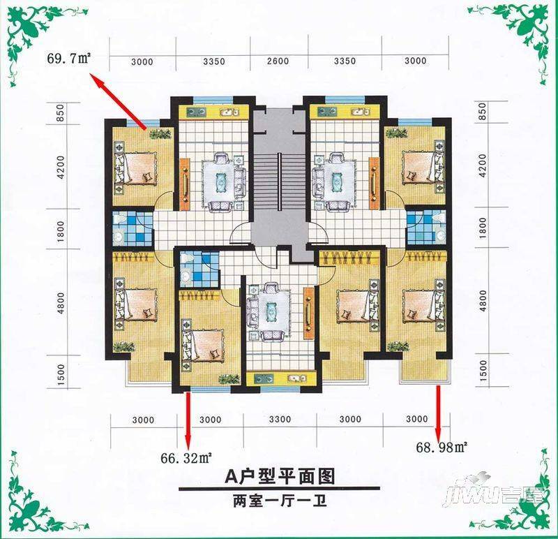 永茂泉·阳光小区四期2室2厅1卫户型图