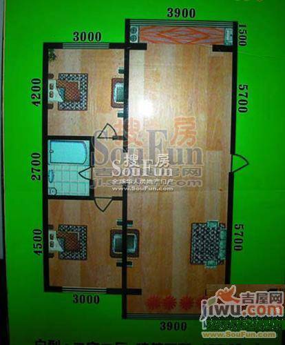 松江苑2室2厅1卫64.6㎡户型图