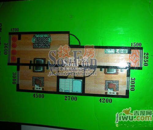 松江苑2室2厅1卫64.6㎡户型图