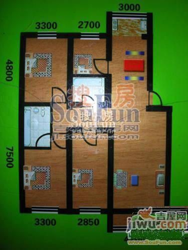 松江苑2室2厅1卫64.6㎡户型图