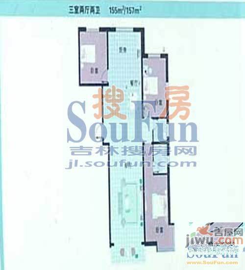 伊利东江卓越2室2厅1卫121㎡户型图