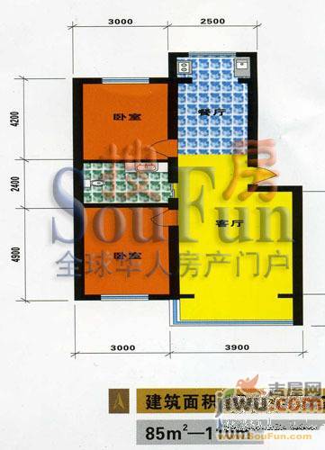 金丰紫馨花园2室2厅1卫户型图