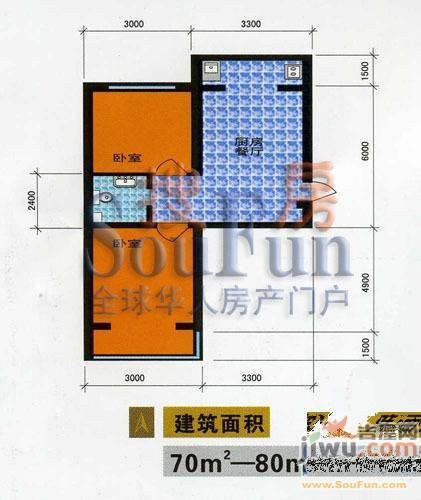 金丰紫馨花园2室2厅1卫户型图