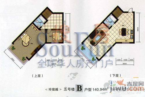 昌茂花园2室2厅2卫116㎡户型图