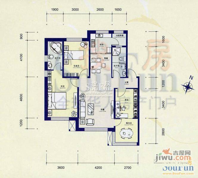 筑石居易5室3厅2卫户型图