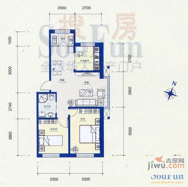 筑石居易5室3厅2卫户型图