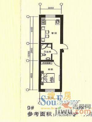 长江社区1室1厅1卫户型图