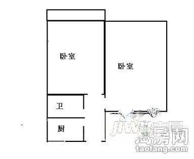 园林小区2室1厅1卫户型图