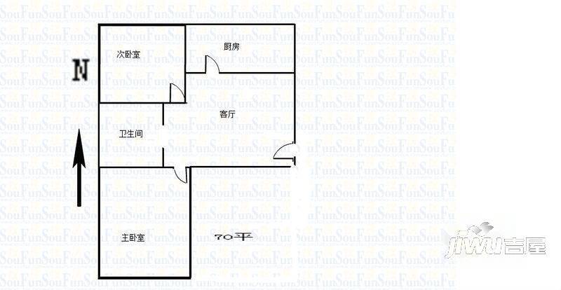 平安小区2室1厅1卫户型图